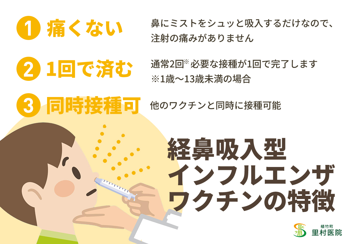 経鼻吸入型インフルエンザワクチンの特徴